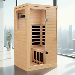 Indoor 1person Canadian Hemlock Sauna Far Infrared Saunas Detox 1050W - Picture 1 of 7