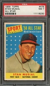 BB - 1958 - Topps - #476 - Stan Musial All Star  - PSA 7 - NM - Picture 1 of 2