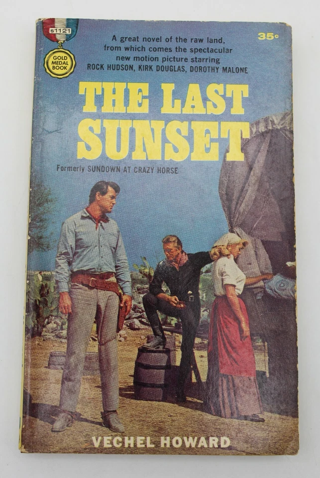 Последний закат Vechel Howard Золотая медаль s1121 Rock Hudson Kirk Douglas Cov VG- - Изображение 1 из 4