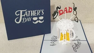 3D Pop up Card. "HAPPYFATHER'SDAY". Blank card,   Father's Day, Father Birthday - Picture 1 of 4