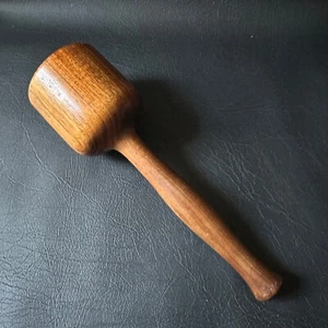 VINTAGE ANTIQUE 9" LONG 8OZ TURNED WOOD CARVING CARVERS MALLET WOODWORKING TOOL - Picture 1 of 6