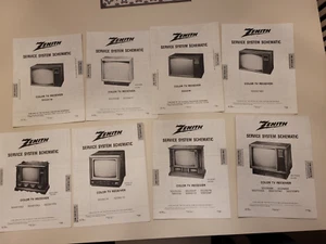 Lot of 25 Vintage Zenith Service System Schematics Color TVs 80's - Picture 1 of 4