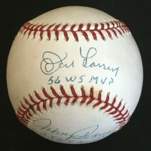 Don Larsen Dusty Rhodes Johnny Podres signed Baseball World Series MVP auto PSA - Picture 1 of 6