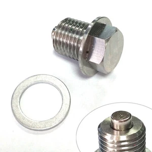 M14 x 1,5 Edelstahl Auto Ölablassschraube mit Neodym-Magnet Universal - Picture 1 of 6