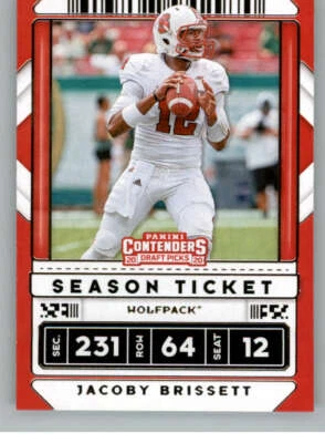 2020 Panini Contenders Draft Season Ticket #44 Jacoby Brissett NC State Wolfpack - Image 1 of 2