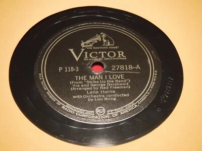 Lena Horne 78 RPM Victor 27818 The Man I Love Where Or When 1941 10" Shellac - Image 1 of 4