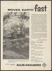 ALLIS-CHALMERS Model TS-160 Motor Scraper-Moves Earth FAST-1958 Vintage Print Ad