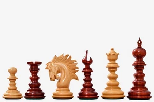 The St. Petersburg Luxury Artisan Series Chess Pieces in Bud Rosewood / Boxwood - Picture 1 of 9