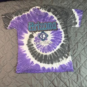 VINTAGE Arizona Diamondbacks Hemd Herren XL lila schwarz türkis Jay Bell Batik - Bild 1 von 9