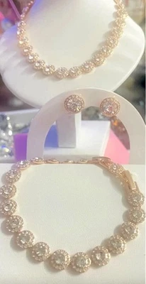 Conjunto completo Swarovski ouro rosa Una Angelic, RRP £430 - Imagem 1 de 4