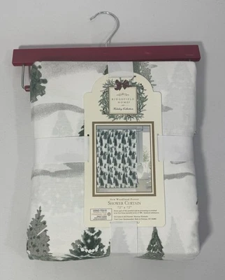 Ridgefield Hogar Navidad Cortina de Ducha Bosque Bosque Árboles 72”x72” NUEVO Foto 1 de 4