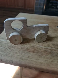 Hand Made Wooden Car Toy Solid Wood, Sanded Smooth 4 x 7.25 x 3.5 in - Picture 1 of 2