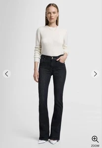 7 Seven For All Mankind High Rise Skinny Bootcut Black Jeans 23 NWT - Picture 1 of 9