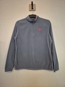 North Face Fleece Mens XL Grey Pink 1/4 Zip Polartec Logo Gorpcore Jumper Top - Picture 1 of 8