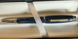 CROSS DUBAI BALLPOINT PEN Blue WITH CHROME APPOINTMENTS New Retired - Picture 1 of 2