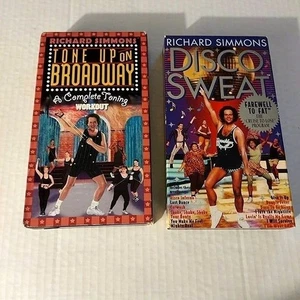 Richard Simmons Tone Up On Broadway & Disco Sweat VHS Workout Bundle - Picture 1 of 5
