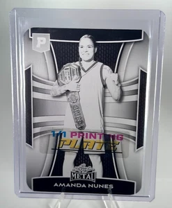 Amanda Nunes 2025 Leaf Metal Pristine Auction Black Printing Plate 1/1 - Picture 1 of 2