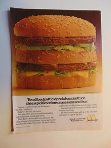 Ricetta McDonald's Big Mac 1979-Due polpette di manzo salsa speciale ecc.. stampa annuncio - Foto 1 di 1