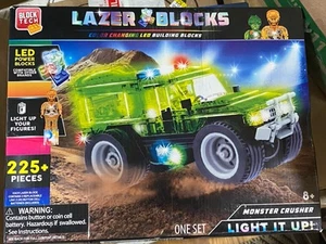 XRARE Lazer Blocks MONSTER CRUSHER truck Color Changing Led Power Building - Picture 1 of 7