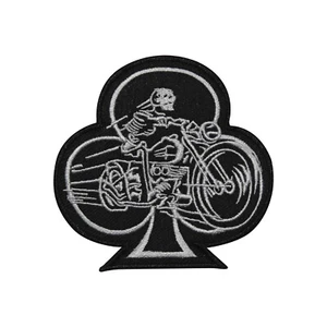 Tarjeta de club esqueleto motociclista hierro bordado a coser en parche insignia para ropa - Imagen 1 de 1