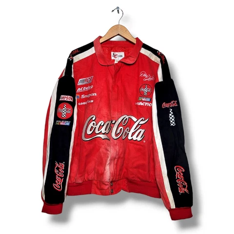 Vintage Chase Authentic Dale Earnhardt Sr Coca-Cola NASCAR Racing Jacket Red M Cover