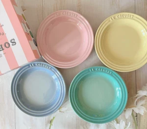 Le Creuset Sorbet Collection 15cm Round Plate Set of 4 Stoneware with Box - Picture 1 of 6