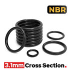 Metric Nitrile Rubber NBR O Ring Seals 3.1mm Cross Section 3.8mm-343.8mm ID