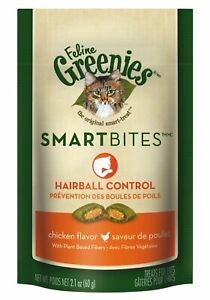 Feline Greenies Smartbite Hairball Remedy | Chicken Flavor 2.1oz - Pack of 4