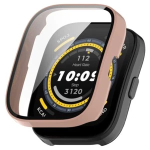 Für Amazfit Bip 5 Kunststoff Smart Watch Hülle mit Schutzglas Case Cover Pink - Zdjęcie 1 z 3
