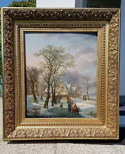 Jacobus van der Stok 1794-1864 ,, Eisvergnügen an einem Wintertag ,, um 1850 - Bild 1 von 6