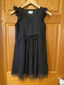AB69 BCBG Fancy Holiday Party Black Silver Dress Tulle Girls Size 12 - Picture 1 of 3