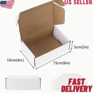 10/20/50/100/200PCS 6x4x2 POLLICI bianco ondulato spedizioni scatole imballaggio mailer US - Foto 1 di 8