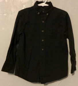 Boys 5 Class Club Collared Dress Shirt Long Sleeve Solid Black - Picture 1 of 7
