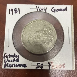 1981 Estados Unidos Mexicanos 5 Pesos Very Good Condition Coin Mexico - Picture 1 of 8