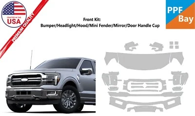 Película de protección de pintura delantera precortada PPF para Ford F-150 Lariat 2024-2025 Foto 1 de 4