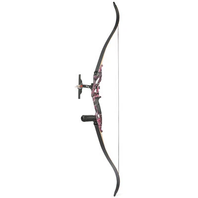 56" Recurve Bow Set 30-50lbs Archery Takedown Carbon Arrows Hunting Target Bow - Image 1 of 4