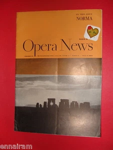 Opera News Magazine  March 1954 Norma - Picture 1 of 1