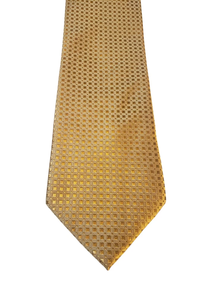 Corbata Claiborne Para Hombres Diseñador Dorado Geométrico Grapa Negocios Informal Iglesia Foto 1 de 4