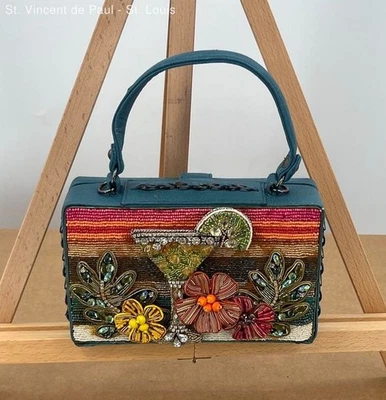 Mary Frances Women's Teal Beaded Top Handle Bag Small Pre-owned Excellent - Image 1 of 4