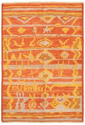4'0" x 5'10" Hand Knotted Oriental Carpet Traditional Wool Area Rug - Image 1 of 4