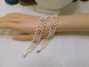 Freshwater Pearl Beaded Bracelets Set of Two 7.5 inch - Picture 1 of 4