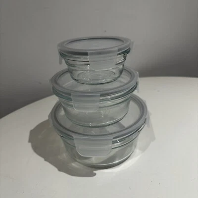 Glasslock Round Oven Safe Glass Containers Set Of 3 - Image 1 of 3