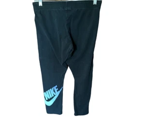 Nike Just Do It Large Swoosh Women Sports Legging Black SZ M - Picture 1 of 9