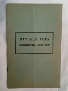 Antique Rare 1954 "Nashville Bar Association Minimum Fees" Schedule - Picture 1 of 4