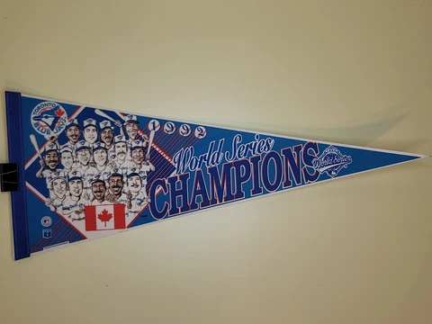 TORONTO BLUE JAYS 1992 CHAMPS MLB FELT VINTAGE PENNANT WINCRAFT SALEM SPORTSWEAR Cover