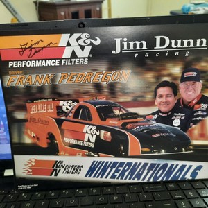 JIM DUNN AUTOGRAPHED HERO CARD 8X10  K&N FILTERS  DRAG RACING  PHOTO