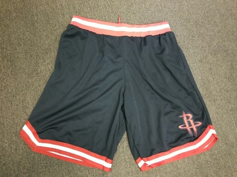 Houston Rockets NBA UNK Men Pinstripe Basketball Shorts Black/Red Size  XL Cover