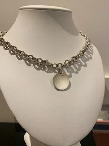 Tiffany & Co Circle Tag Necklace in 925 Sterling Silver, 17.5 inches. - Bild 1 von 6