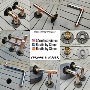 Soportes de estante de tubo de cromo y cobre diseñados industrialmente - Imagen 1 de 21