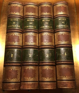 1857 P. CORNEILLE THEATRE PIECES *JOLIE RELIURE* 4V LIVRES LITTERATURE OLD BooK - Imagen 1 de 24